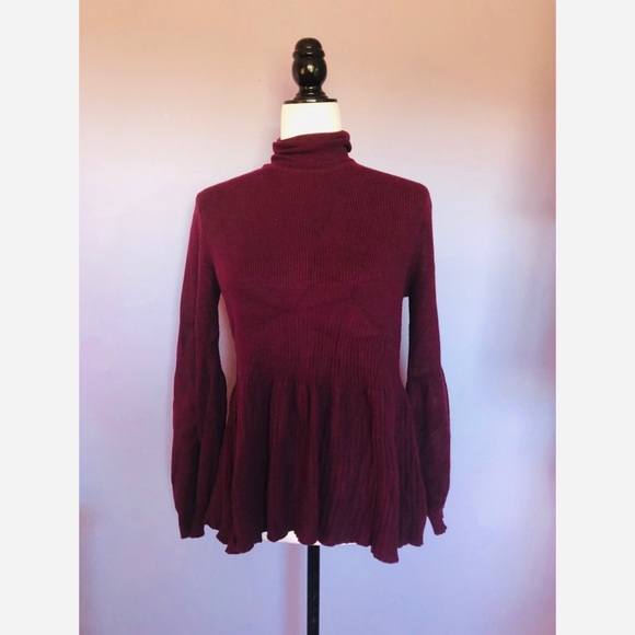 ELLE turtleneck fit and flare purple sweater - Picture 2 of 5